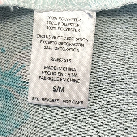 NWT Flora Nikrooz Open Front Robe Kimono Floral Blue Size Small Medium - Picture 5 of 8